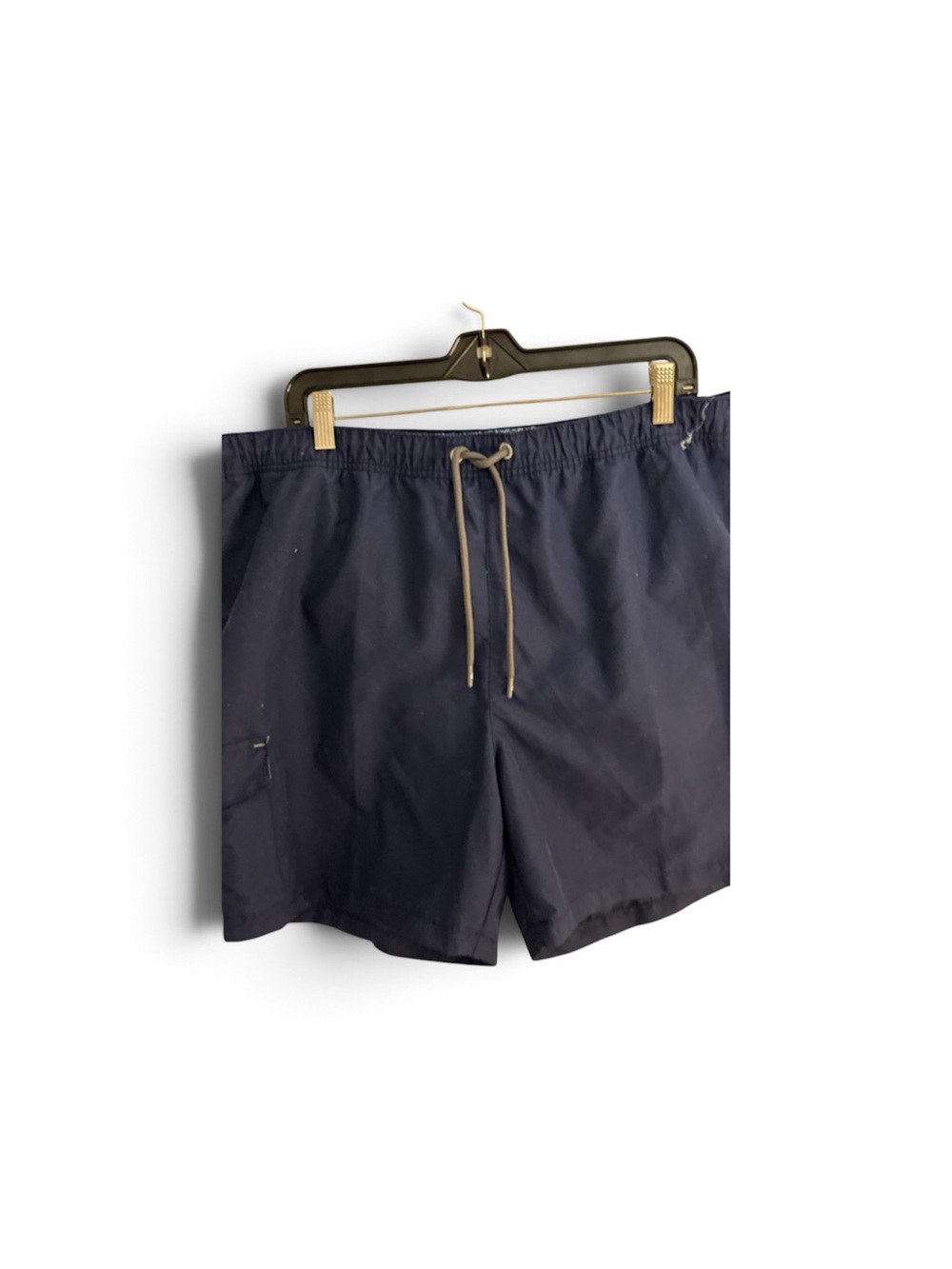 Tommy Bahama Navy Swim Trunks with Tan Drawstring